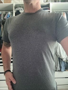 Abercrombie & Fitch Gray Heather Crewneck Short Sleeve Tee